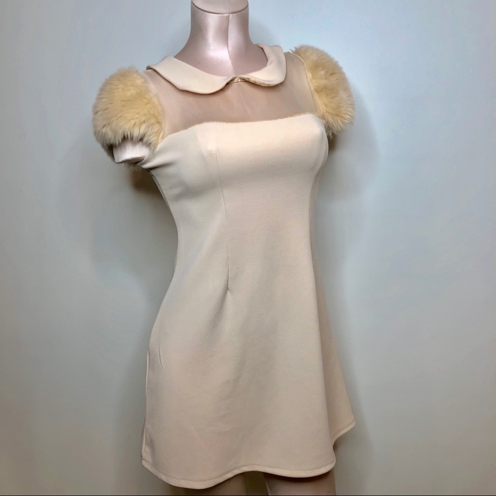 Cute Pink faux fur dress
